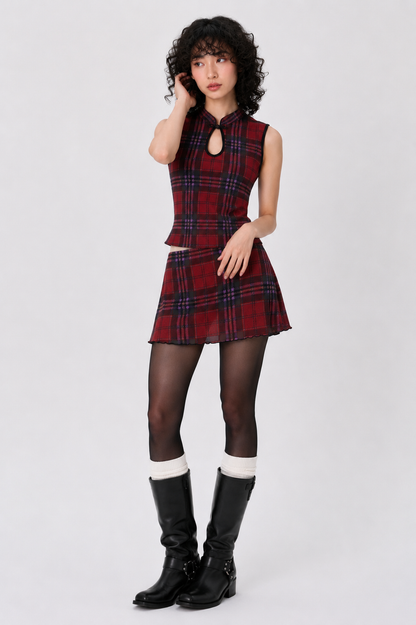 FALDA TARTÁN ROJA