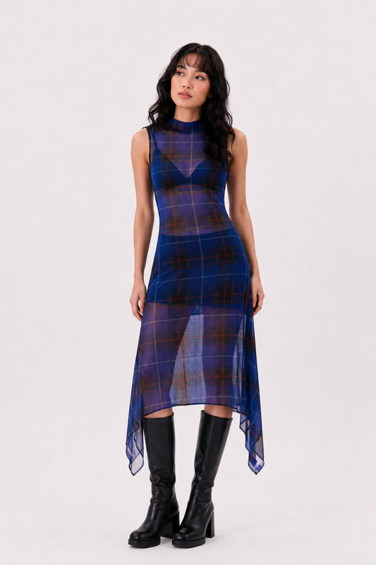 VESTIDO TRASLUCIDO LUCÍA AZUL