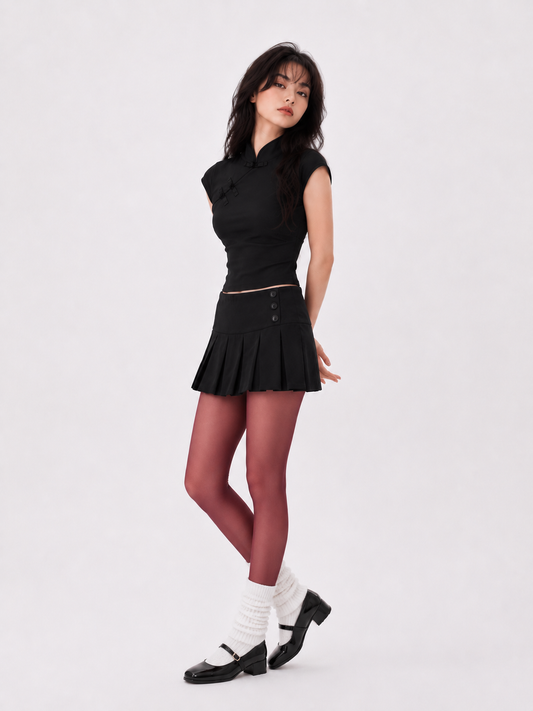 TOP QUIPAO NEGRO
