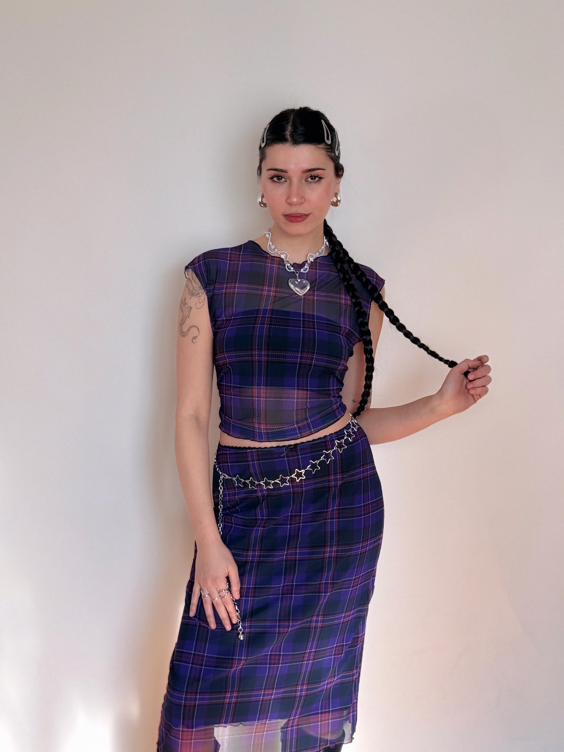 TOP TARTÁN MORADO