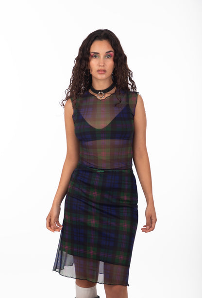 FALDA MIDI LONDON GREEN