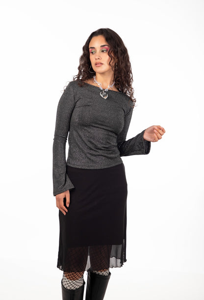 FALDA MIDI BLACK