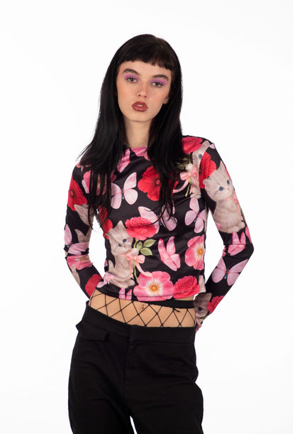 TOP GATITO ROMÁNTICO