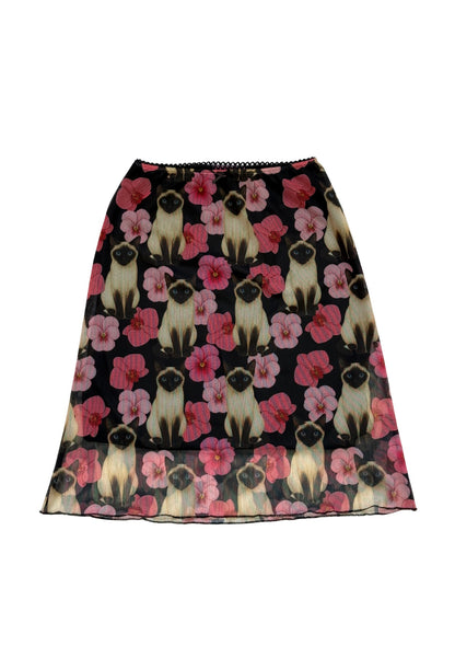 FALDA MIDI GATITO SIAMÉS