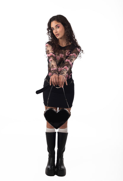 CARTERA LONELY HEART NEGRA